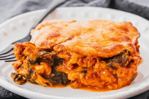 LOW CARB SPINACH TURKEY LASAGNA