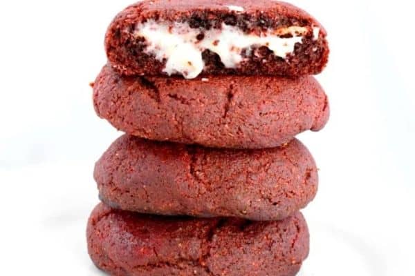 KETO CREAM CHEESE-FILLED RED VELVET COOKIES