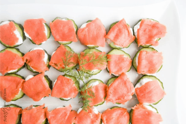 SMOKED SALMON CUCUMBER BITES KETO APPETIZER