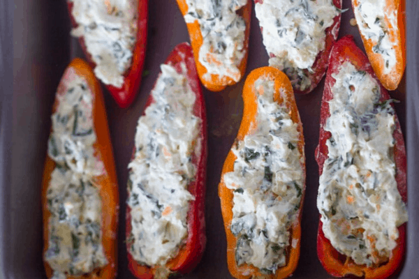KETO APPETIZERS CHEESE STUFFED SWEET PEPPERS