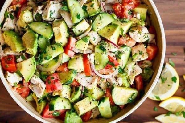 CHICKEN CUCUMBER AVOCADO SALAD keto lunches for work