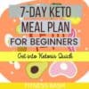7 DAYS keto meal plan for beginners